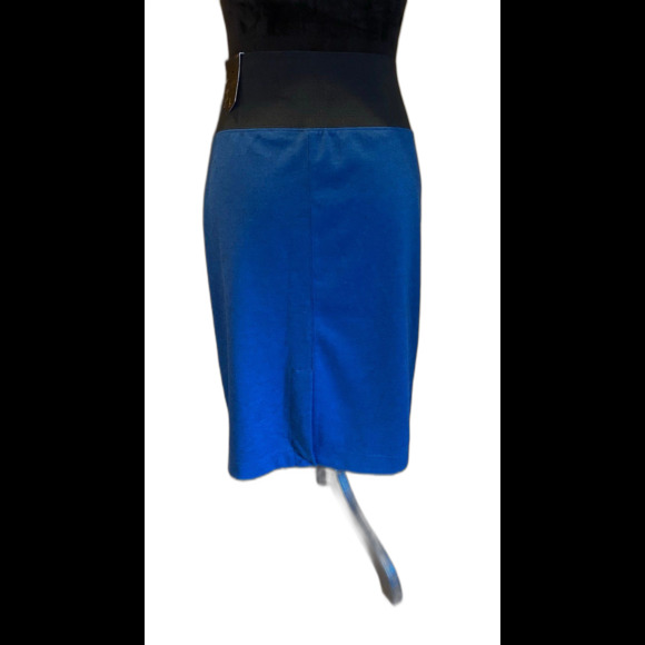 Boom Boom Jeans Co Skirt NWT Size Large Blue Pencil Elastic Waist Work Leisure - Picture 7 of 10